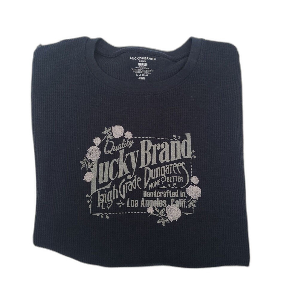 Y2k Lucky Brand Dungarees Waffle knit thermal shirt